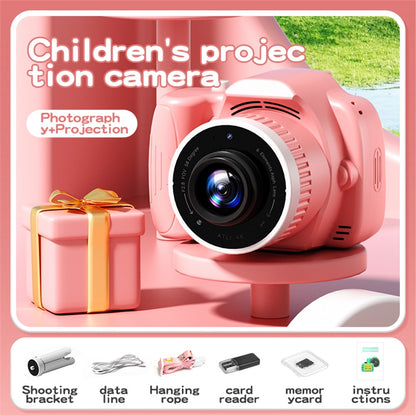 K100 2.8 Inch HD Projection Camera for Kids Educational Toy with 62G Memory Card + Card Reader