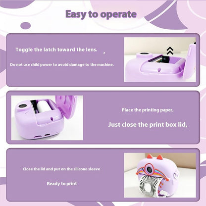 Z13 2.4 Inch Instant Print Camera for Kids HD Dual Lens Video Recorder with 32G TF Card + Card Reader