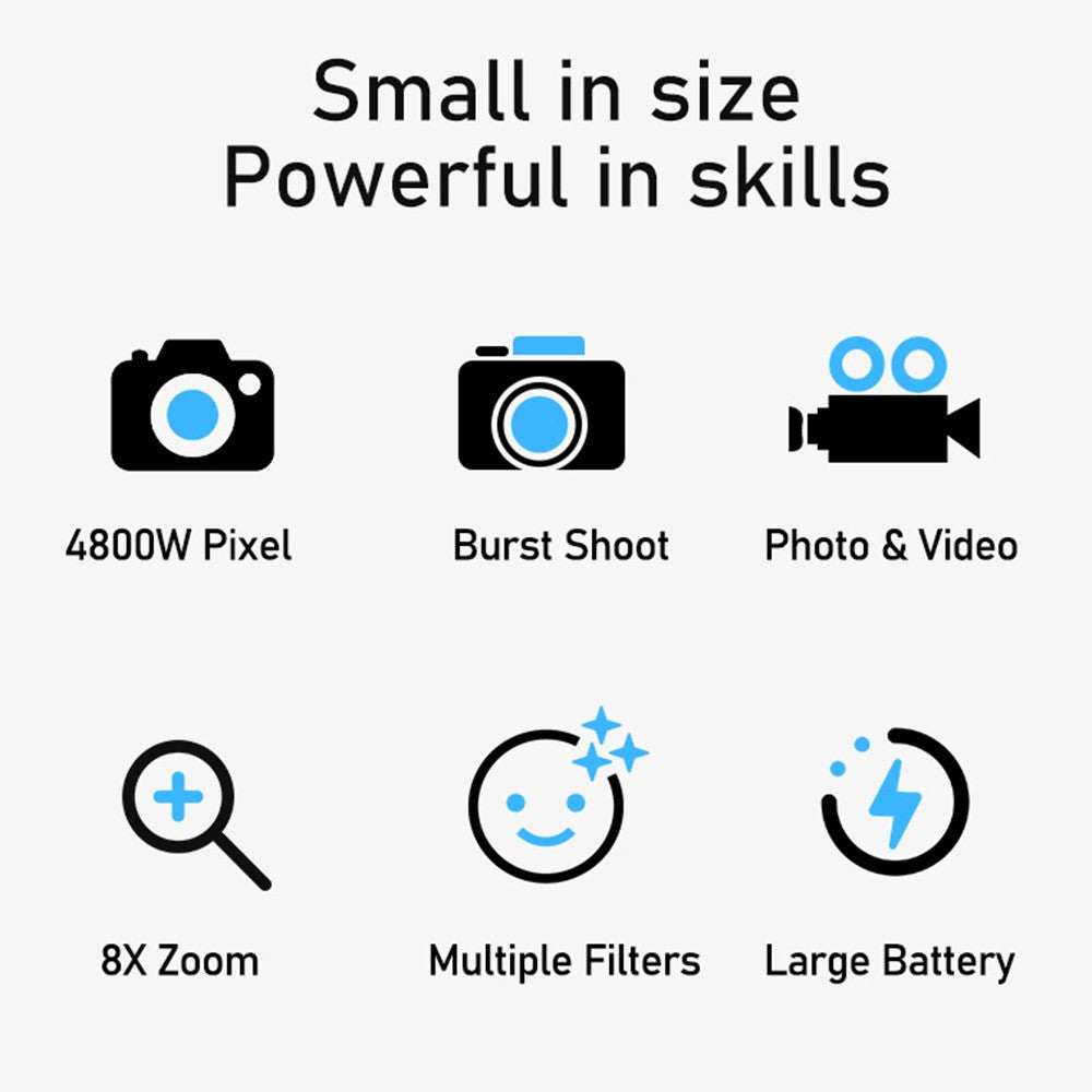 H05 Cartoon Animal Design 2.0 Inch HD Dual Lens 8X Zoom Digital Camera for Kids Video Recorder