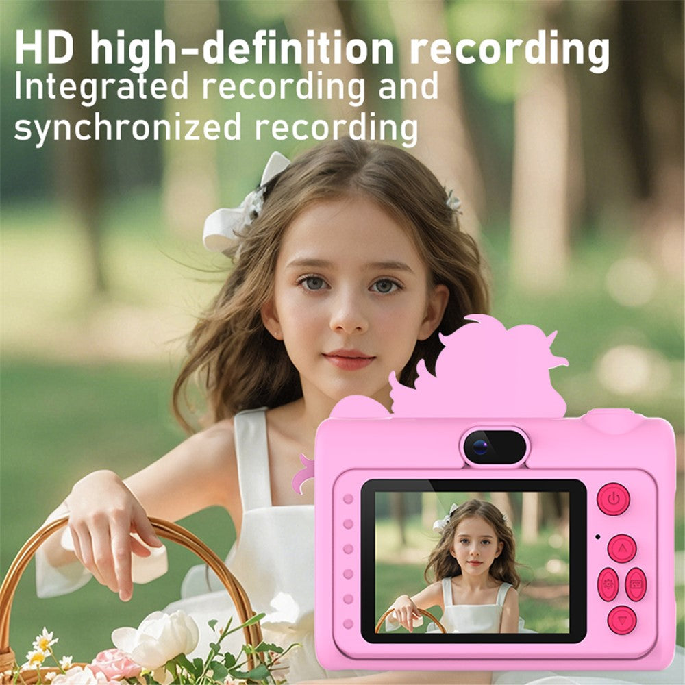 H05 Cartoon Animal Design 2.0 Inch HD Dual Lens 8X Zoom Digital Camera for Kids Video Recorder
