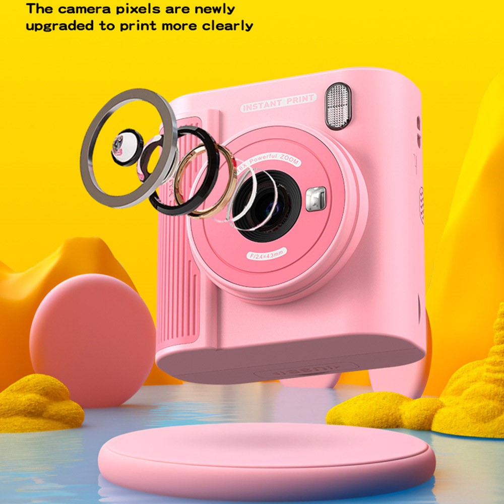 P99 16X Zoom Kids Instant Print Camera with 32G Memory Card 2.0 Inch IPS Screen Video Recorder for Children Selfie Digital Camera