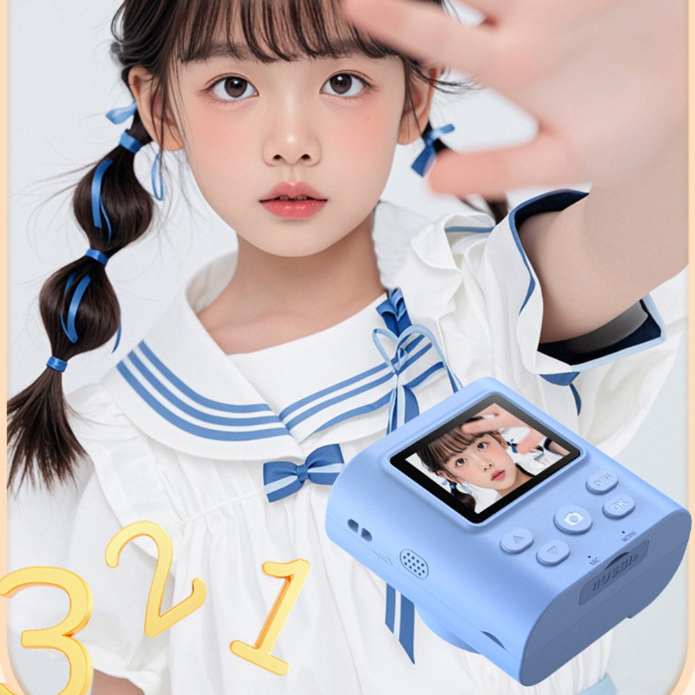 P99 16X Zoom Kids Instant Print Camera with 32G Memory Card 2.0 Inch IPS Screen Video Recorder for Children Selfie Digital Camera