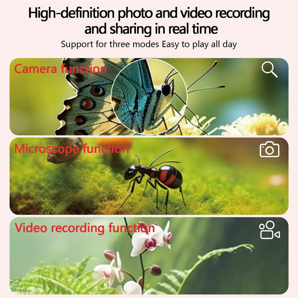 Z800 2.0 Inch Screen Children Digital Camera 500x Microscope Handheld Magnifying Glass with 32GB Memory Card