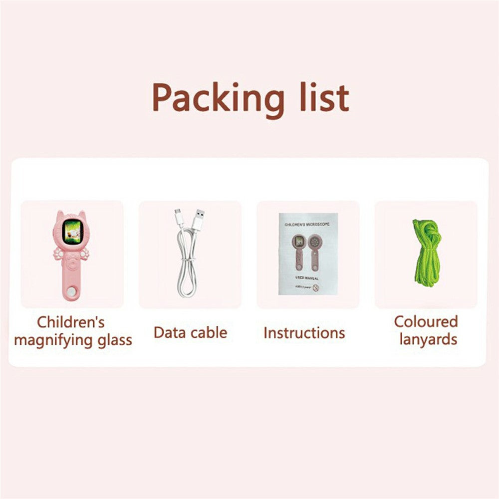 Z800 2.0 Inch Screen Children Digital Camera 500x Microscope Handheld Magnifying Glass with 32GB Memory Card