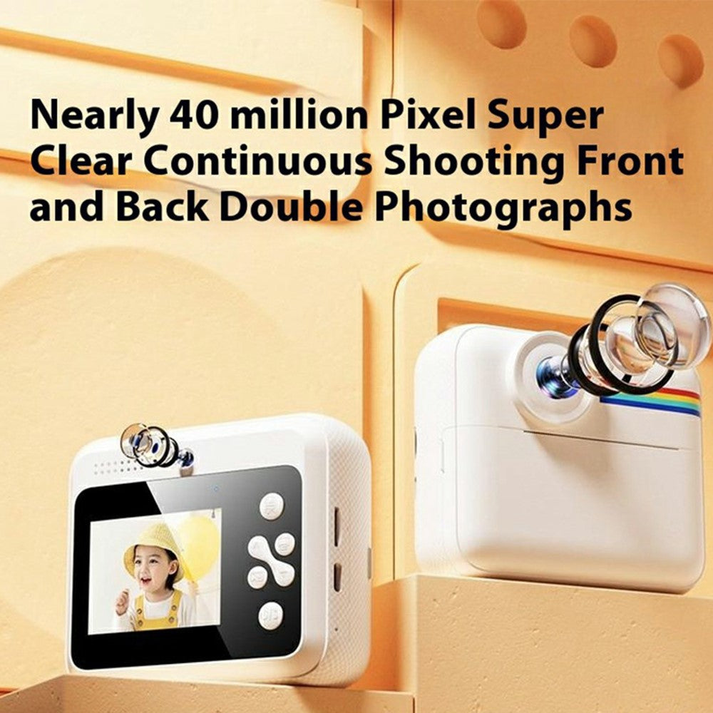 K22 2.4 Inch HD Digital Camera for Kids Instant Print Photo Video Recording Camera with 32GB Memory Card and Card Reader