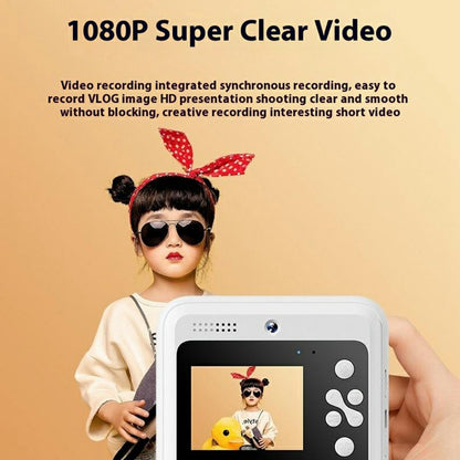 K22 2.4 Inch HD Digital Camera for Kids Instant Print Photo Video Recording Camera with 32GB Memory Card and Card Reader
