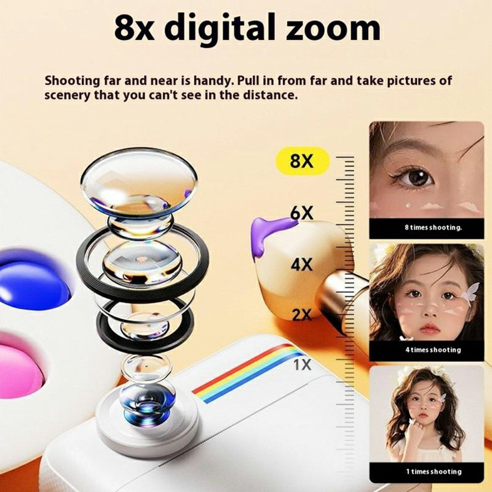 K22 2.4 Inch HD Digital Camera for Kids Instant Print Photo Video Recording Camera with 32GB Memory Card and Card Reader