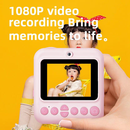 P03 Instant Print Camera for Kids 1080P Digital Video Camcorder Dual Cameras with 3 Rolls Print Paper