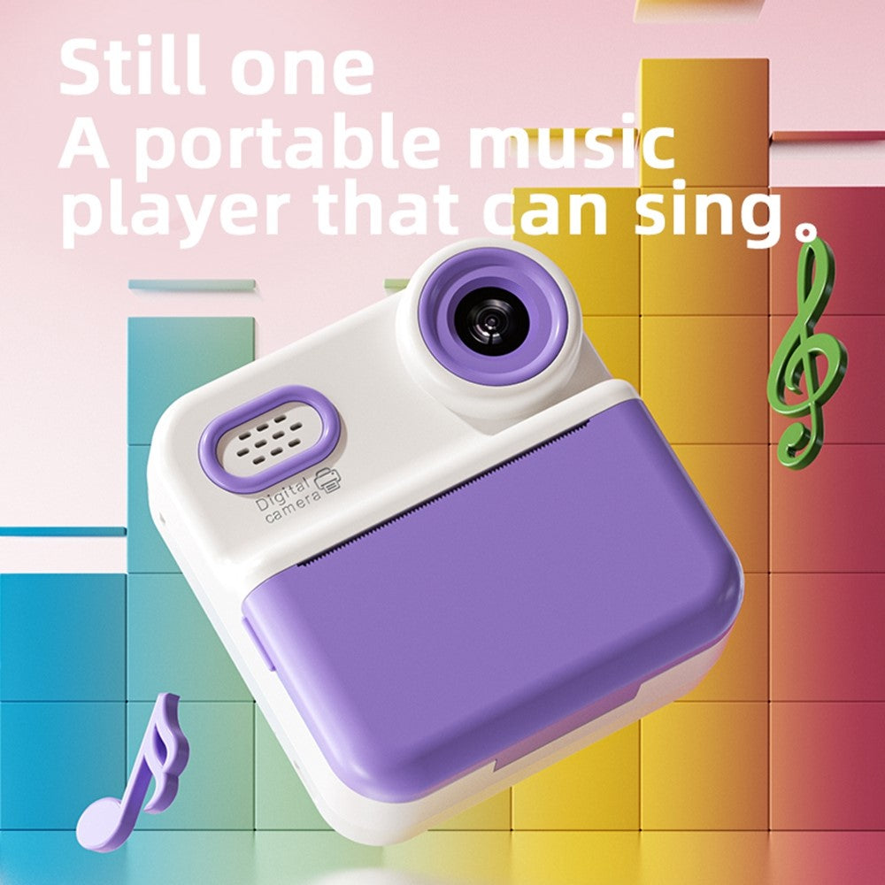 P03 Instant Print Camera for Kids 1080P Digital Video Camcorder Dual Cameras with 3 Rolls Print Paper