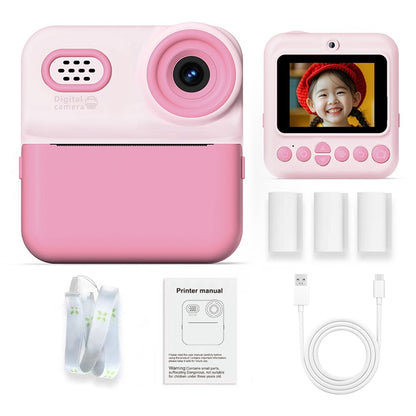 P03 Instant Print Camera for Kids 1080P Digital Video Camcorder with 32G Memory Card and Card Reader