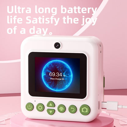 P03 Instant Print Camera for Kids 1080P Digital Video Camcorder with 32G Memory Card and Card Reader