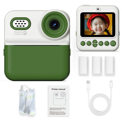 P03 Instant Print Camera for Kids 1080P Digital Video Camcorder with 32G Memory Card and Card Reader