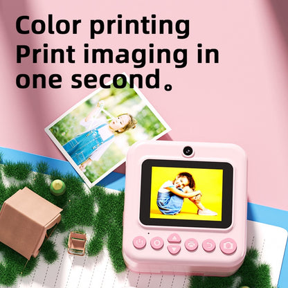 P03 Instant Print Camera for Kids Pattern Print 2.4 Inch HD 1080P Dual Camera Gift for Toddler