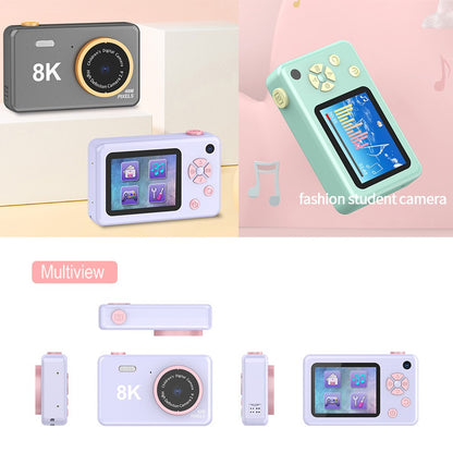 H4 Mini Pocket Camera 1080P Ultra HD 8K Student Digital Camera 2.4-inch LCD Camera with Flash
