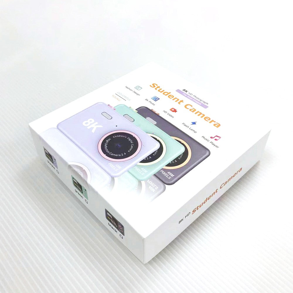 H4 Mini Pocket Camera 1080P Ultra HD 8K Student Digital Camera 2.4-inch LCD Camera with Flash