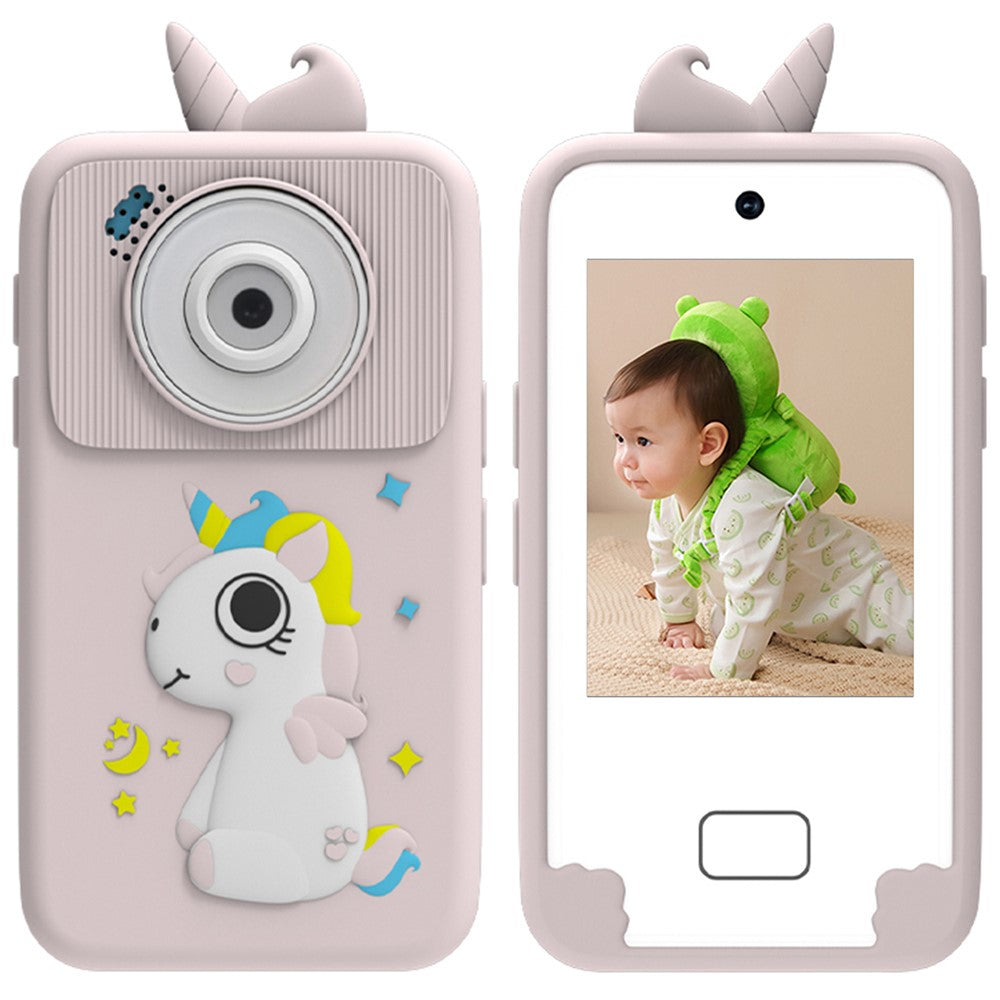 D16 2.8 Inch HD Screen Dual Lens Kids Camera Toddler Learning Phone Toy with 32GB Memory Card