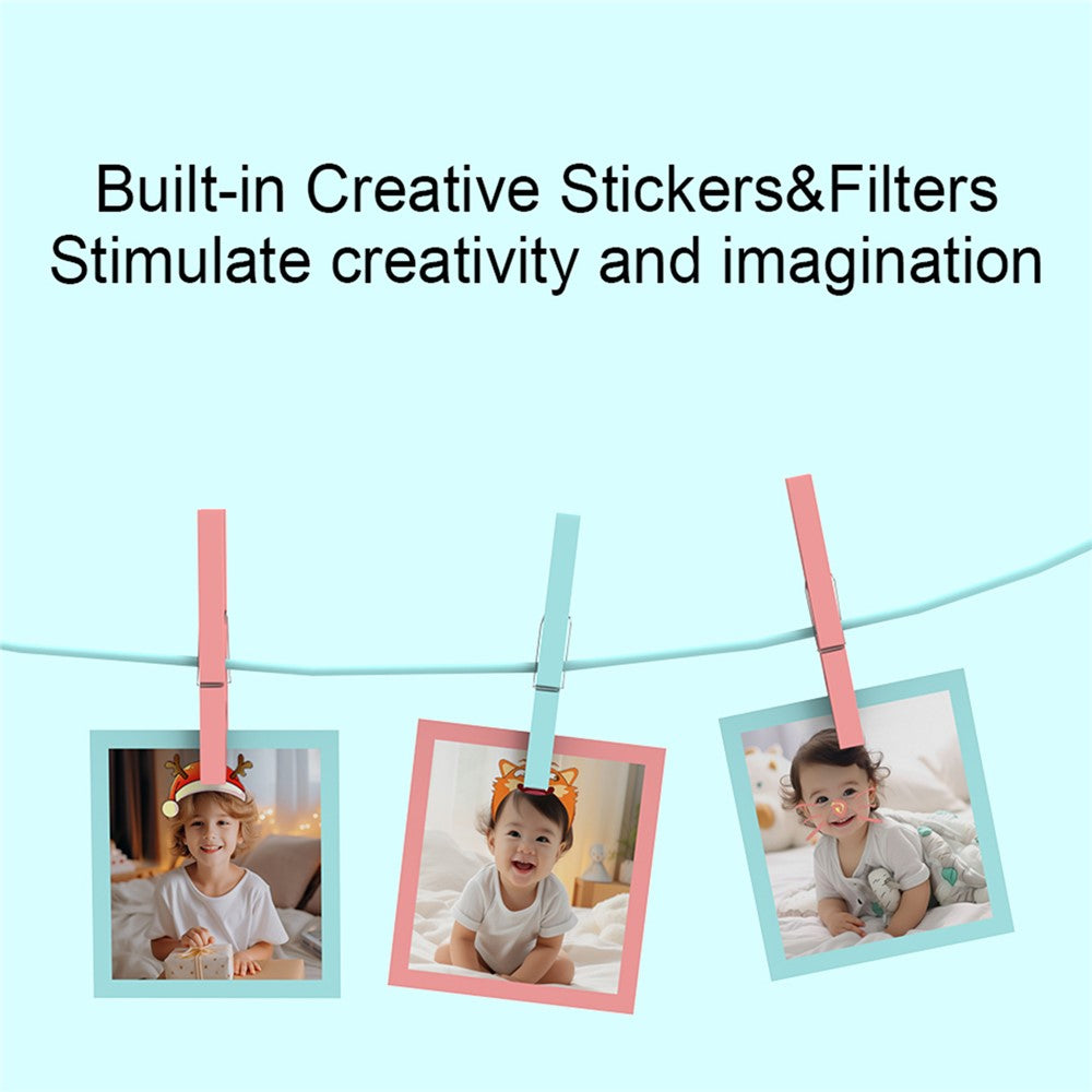 D16 2.8 Inch HD Screen Dual Lens Kids Camera Toddler Learning Phone Toy with 32GB Memory Card