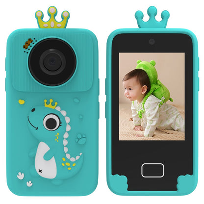 D16 2.8 Inch HD Screen Dual Lens Kids Camera Toddler Learning Phone Toy with 32GB Memory Card