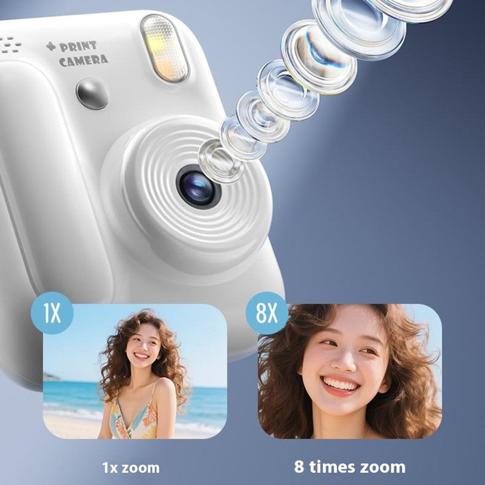 Z700 2.4 Inch IPS Screen Instant Print Camera for Kids Support Single Color Print, with 32G Memory Card and Card Reader
