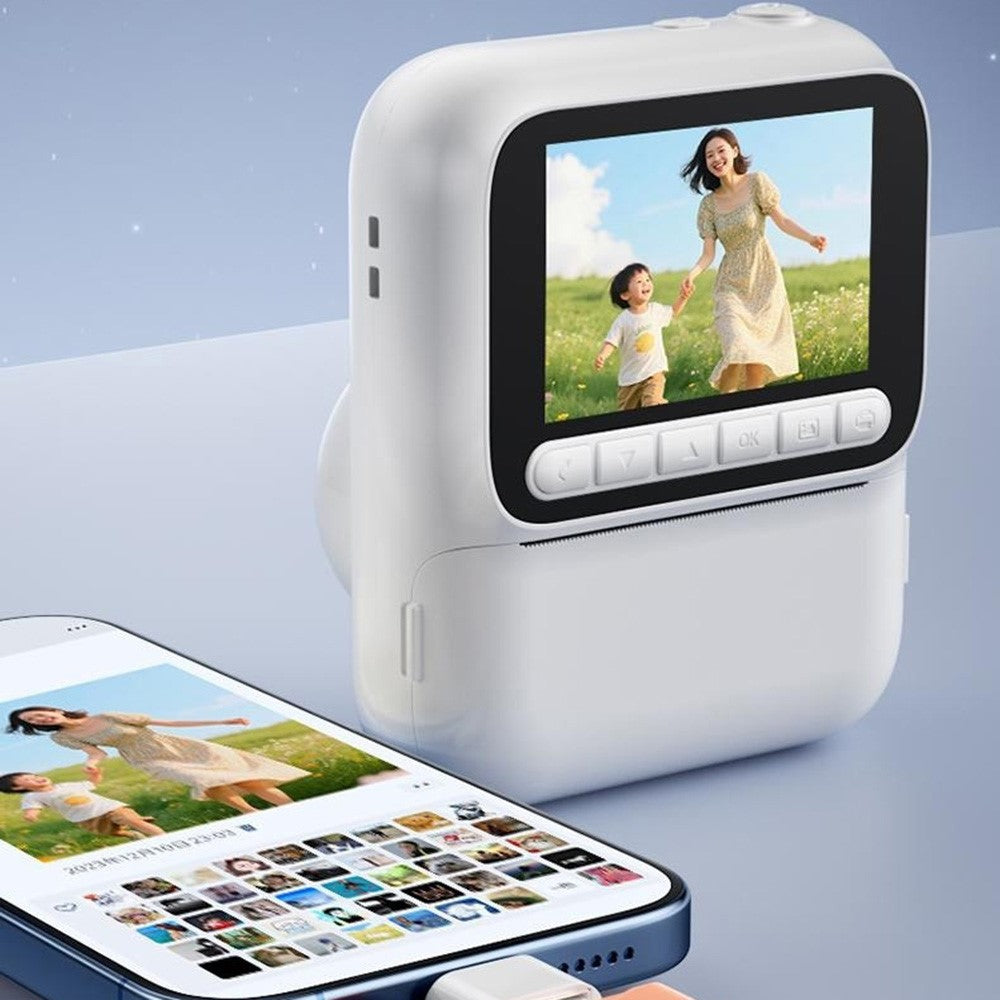 Z700 2.4 Inch IPS Screen Instant Print Camera for Kids Support Single Color Print, with 32G Memory Card and Card Reader