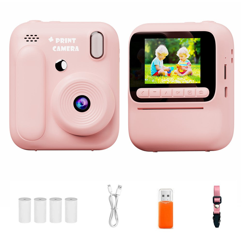 Z700 2.4 Inch IPS Screen Instant Print Camera for Kids Support Single Color Print, with 32G Memory Card and Card Reader