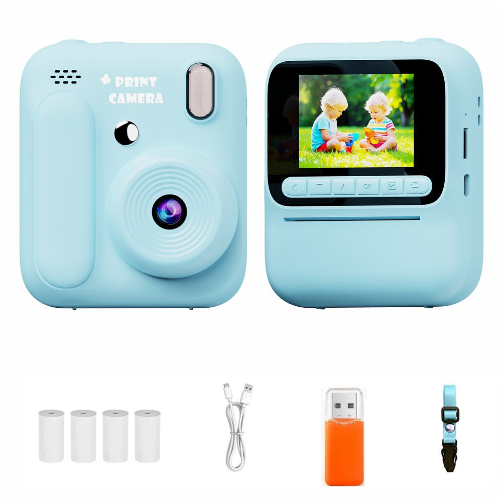 Z700 2.4 Inch IPS Screen Instant Print Camera for Kids Support Single Color Print, with 32G Memory Card and Card Reader