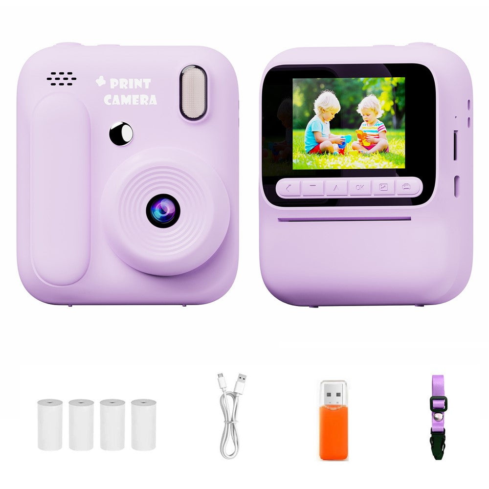 Z700 2.4 Inch IPS Screen Instant Print Camera for Kids Support Single Color Print, with 32G Memory Card and Card Reader