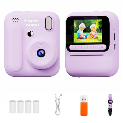 Z700 2.4 Inch IPS Screen Instant Print Camera for Kids Support Single Color Print, with 32G Memory Card and Card Reader