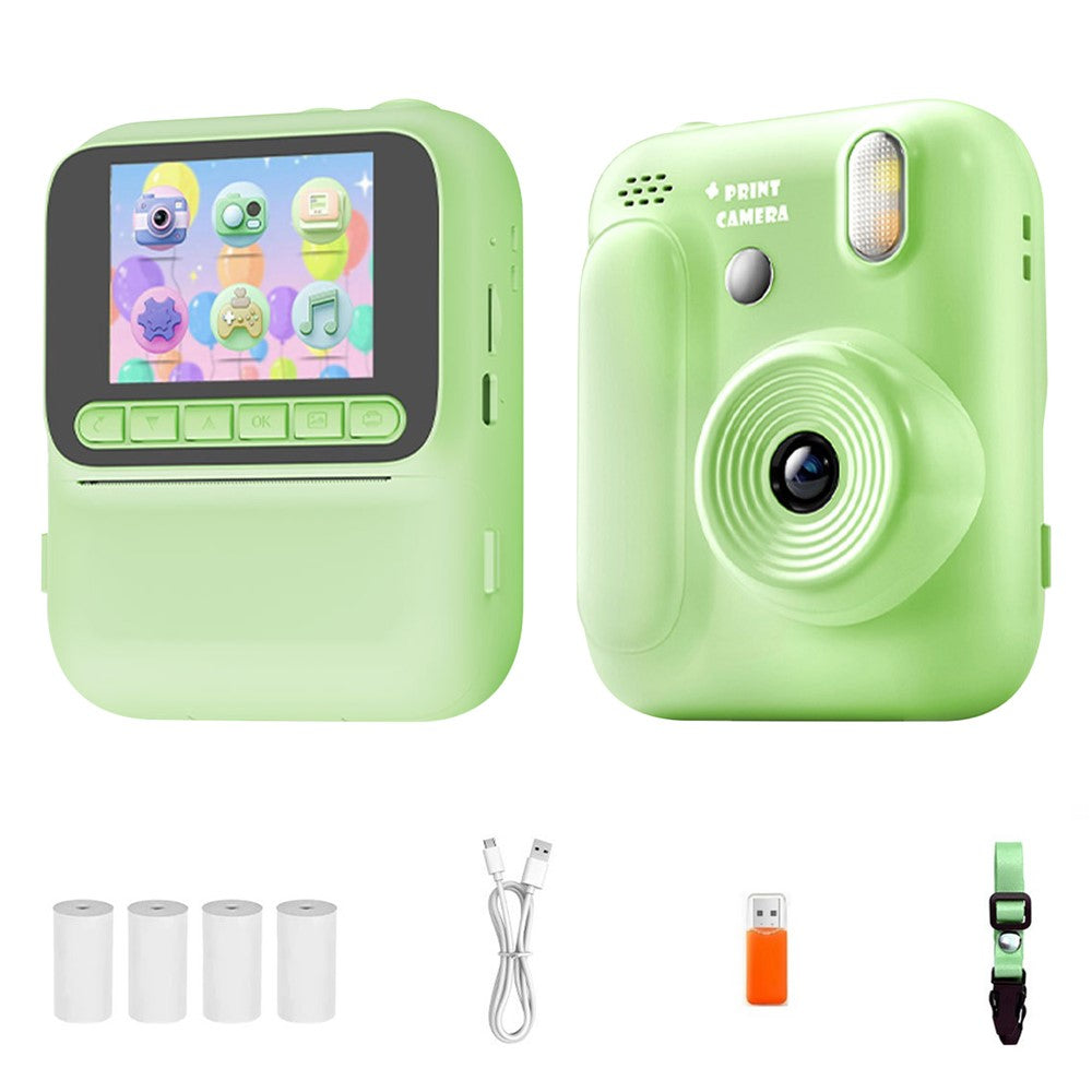 Z700 2.4 Inch IPS Screen Instant Print Camera for Kids Support Single Color Print, with 32G Memory Card and Card Reader