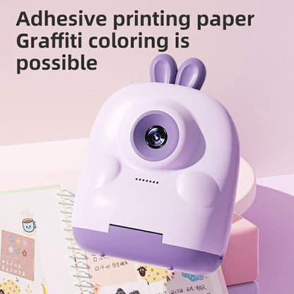 P01 Cartoon Kids Digital Camera Instant Print Dual Lens Mini Camera with 32GB Card