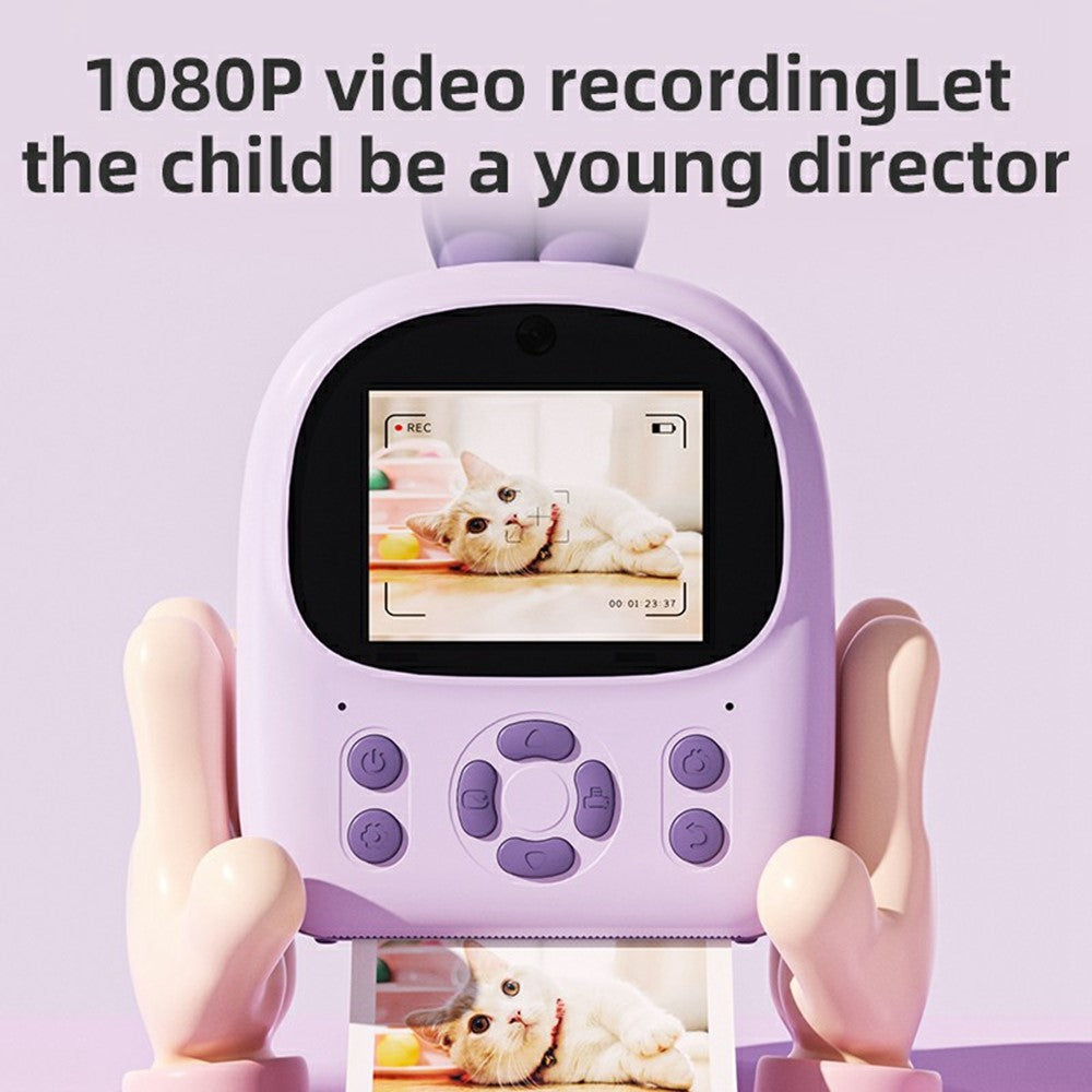 P01 Cartoon Kids Digital Camera Instant Print Dual Lens Mini Camera with 32GB Card