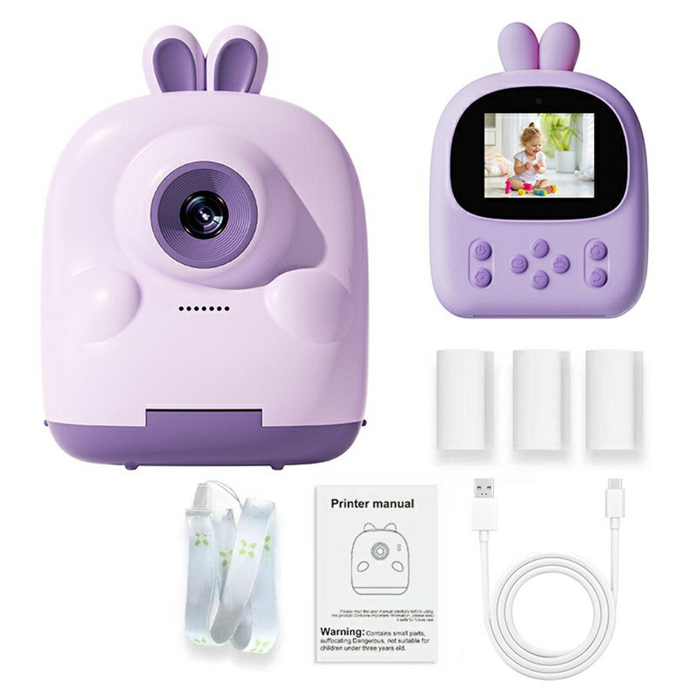 P01 Cartoon Kids Digital Camera Instant Print Dual Lens Mini Camera with 32GB Card