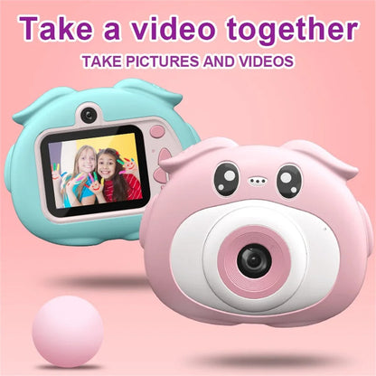 K69 For Kids Digital Camera Cartoon Animal Design 8X Zoom 2.0 Inch HD Screen Dual Lens Video Recorder