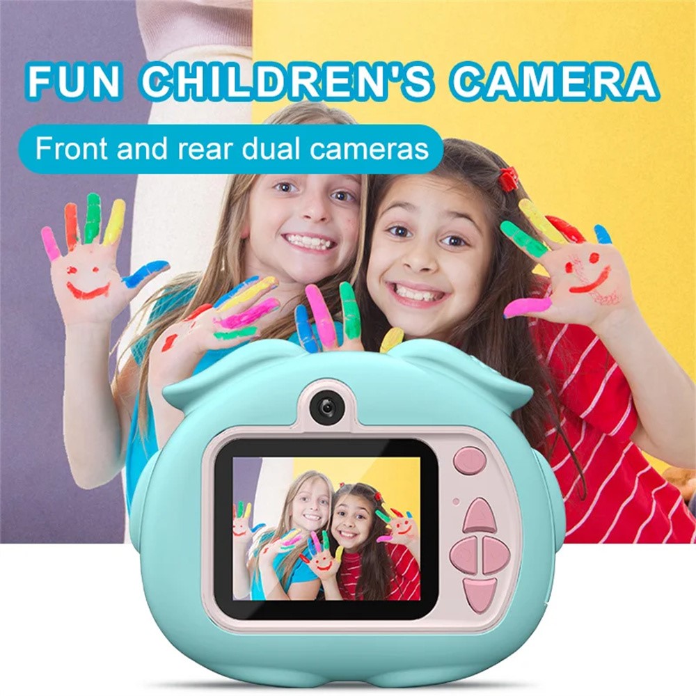 K69 For Kids Digital Camera Cartoon Animal Design 8X Zoom 2.0 Inch HD Screen Dual Lens Video Recorder