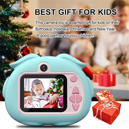 K69 For Kids Digital Camera Cartoon Animal Design 8X Zoom 2.0 Inch HD Screen Dual Lens Video Recorder
