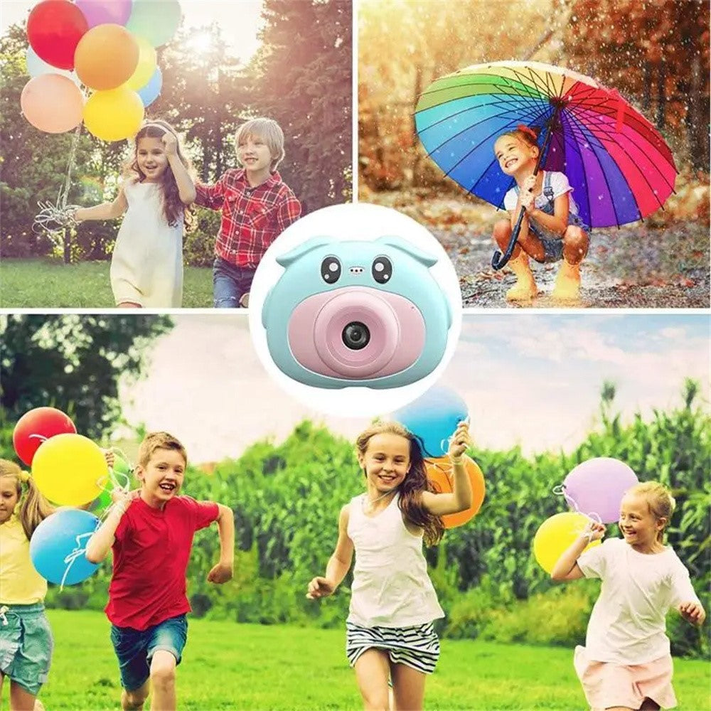 K69 For Kids Digital Camera Cartoon Animal Design 2.0 Inch HD Screen Dual Lens Video Recorder with 32GB Memory Card + Card Reader