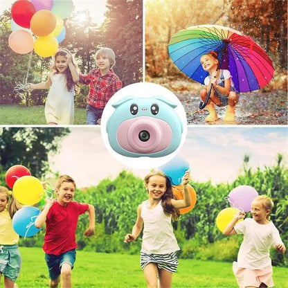K69 For Kids Digital Camera Cartoon Animal Design 2.0 Inch HD Screen Dual Lens Video Recorder with 32GB Memory Card + Card Reader