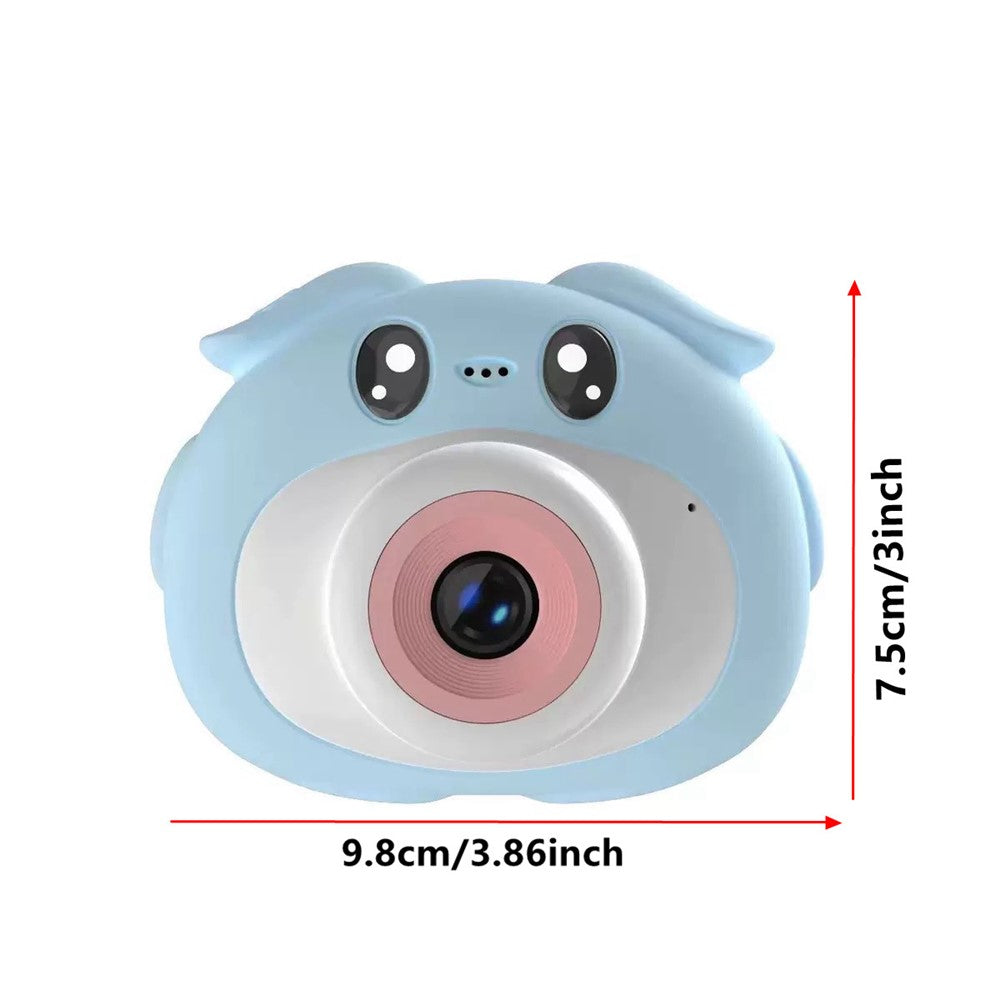 K69 For Kids Digital Camera Cartoon Animal Design 2.0 Inch HD Screen Dual Lens Video Recorder with 32GB Memory Card + Card Reader