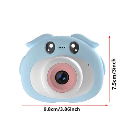 K69 For Kids Digital Camera Cartoon Animal Design 2.0 Inch HD Screen Dual Lens Video Recorder with 32GB Memory Card + Card Reader