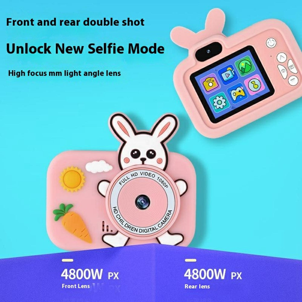 Y8S Cute Cartoon Design Kids Digital Camera HD Dual Lens Video Recorder for Children (No Memory Card)