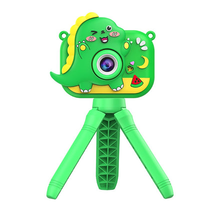 Y6 Cartoon Design Dual Lens 2.0 Inch IPS Screen Kids Camera with Handheld Tripod, with 32GB Card + Card Reader