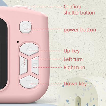 T5S Cartoon Cat Digital Camera 2.0 Inch IPS Screen HD Dual Lens Video Recorder for Kids, with 32GB Card + Card Reader