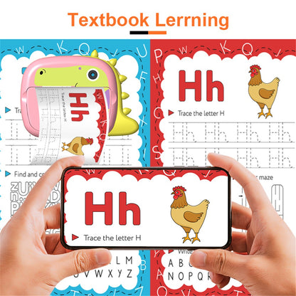 K07 Dinosaur Shape Front / Rear Dual Kids Camera 2.4 Inch IPS Screen WiFi Instant Print Digital Camera