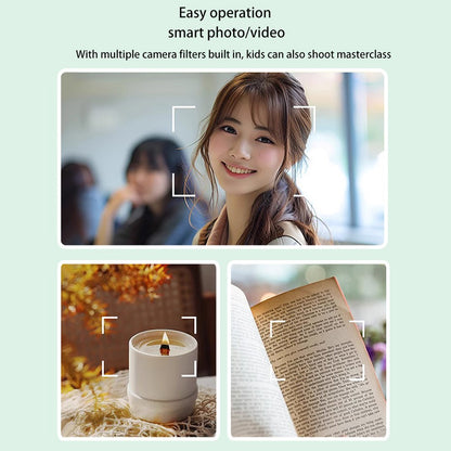 D1 Cartoon Dinosaur HD Dual Lens Kids Digital Camera 2.4 Inch IPS Screen Mini Instant Print Camera Video Recorder