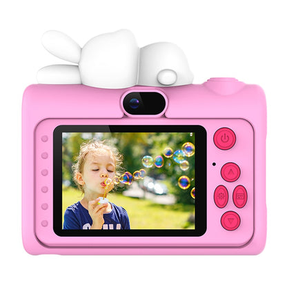 H05 Cartoon Animal Design 2.0 Inch HD Dual Lens 8X Zoom Digital Camera for Kids Video Recorder with 32GB Card + Card Reader