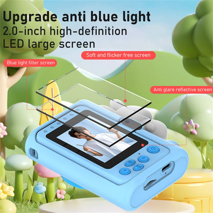H05 Cartoon Animal Design 2.0 Inch HD Dual Lens 8X Zoom Digital Camera for Kids Video Recorder with 32GB Card + Card Reader