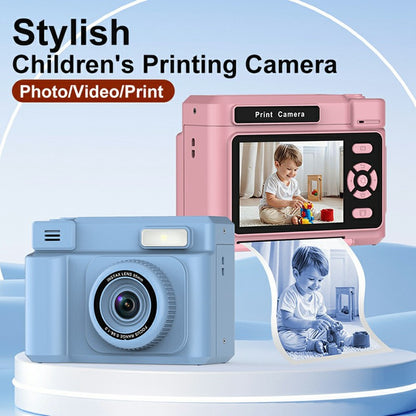 D15 For Kids Portable Video Recorder 2.4 Inch IPS Screen Instant Print Camera Built In Fill Light (Support Monochrome Printing)