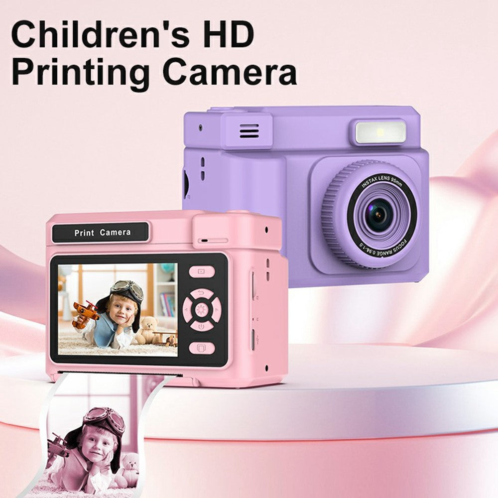 D15 For Kids Portable Video Recorder 2.4 Inch IPS Screen Instant Print Camera Built In Fill Light (Support Monochrome Printing)
