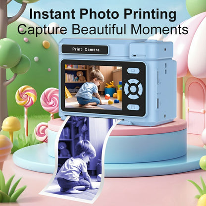 D15 For Kids Portable Video Recorder 2.4 Inch IPS Screen Instant Print Camera with 32GB Card + Card Reader (Support Monochrome Printing)
