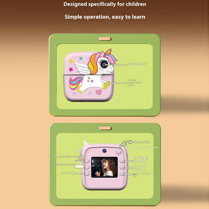 A28 2.4 Inch IPS Screen Instant Print Digital Camera for Kids Cartoon Animal Portable Video Recorder
